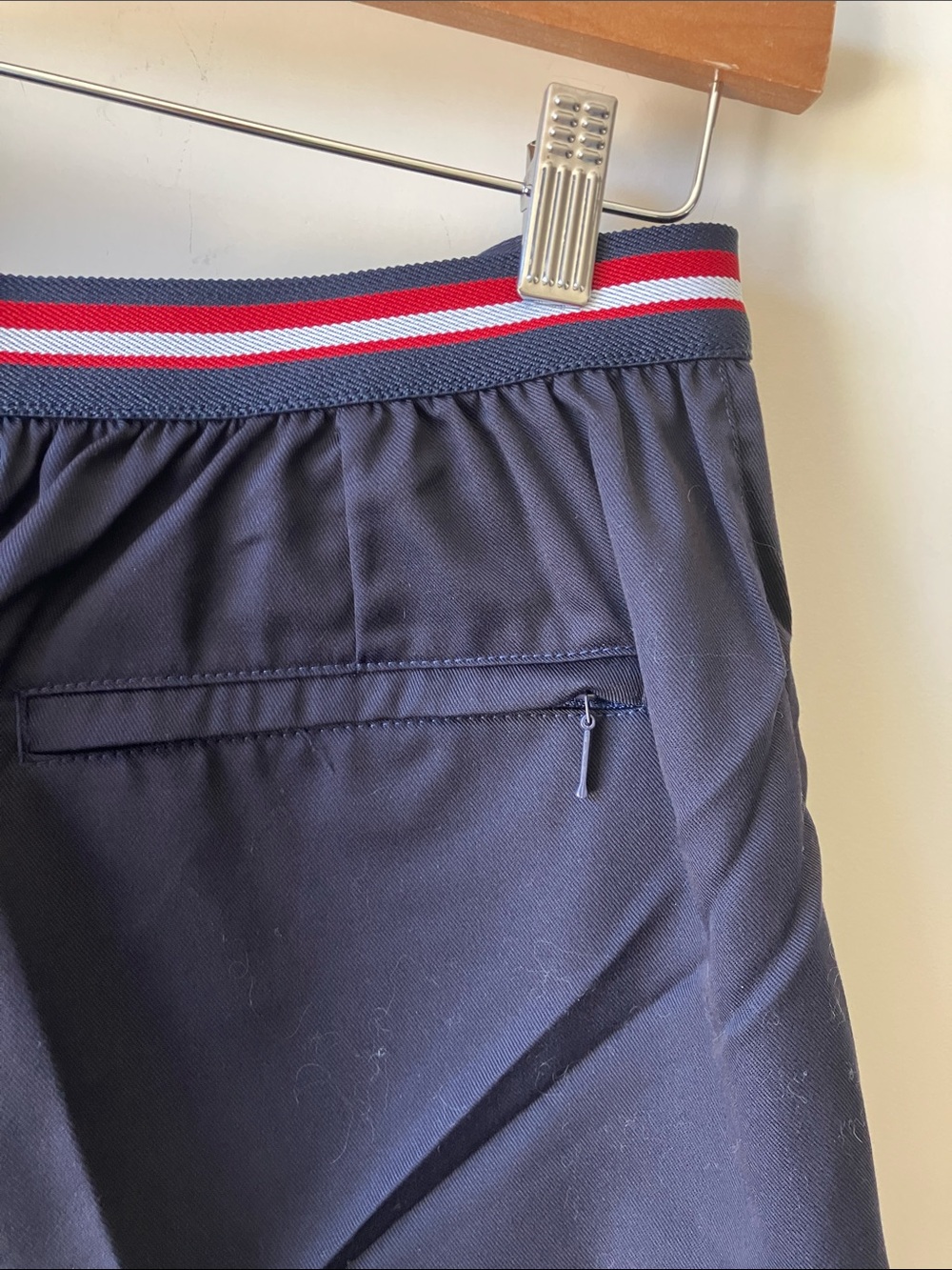 WILSON Men’s Navy Tennis Shorts w/ Red Logo + Striped Waistband Size 34 NWT - Picture 8 of 11